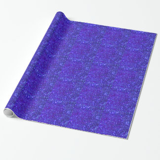 Dark Blue Sparkle Glitter Night Sky Starfield Star Wrapping Paper