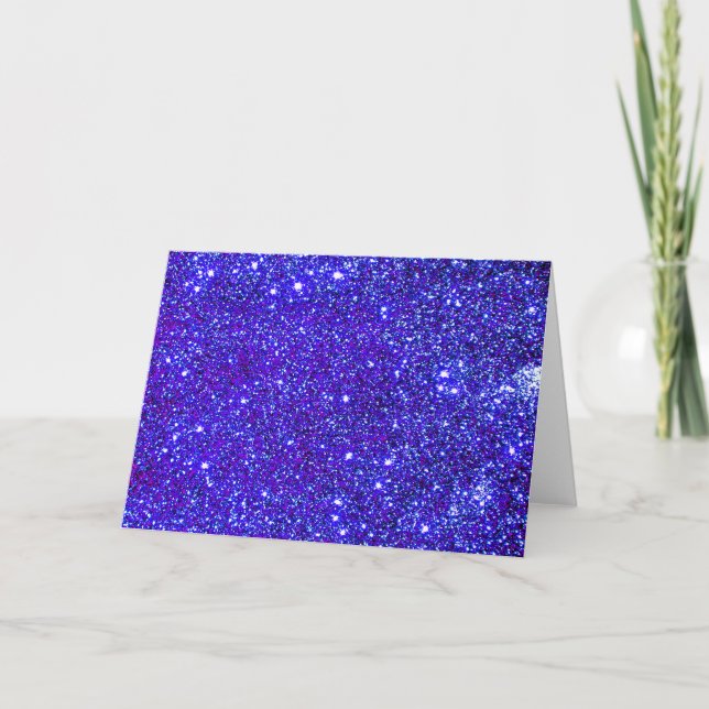 Dark Blue Sparkle Universe Night Sky Stars Card (Front)