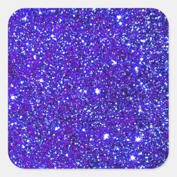 Dark Blue Sparkle Universe Night Sky Stars Square Sticker by CricketDiane at Zazzle