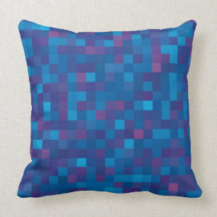 Dark blue squares throw pillow