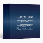 Dark Blue Stainless Steel Metal 3 Ring Binder