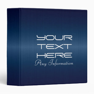 Dark Blue Stainless Steel Metal 3 Ring Binder