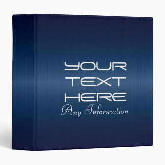 Dark Blue Stainless Steel Metal 3 Ring Binder