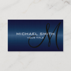 Dark Blue Stainless Steel Metal Business Card