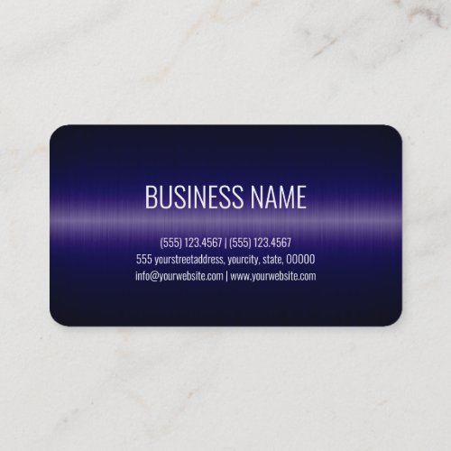 Dark Blue Stainless Steel Metal Look Business Card