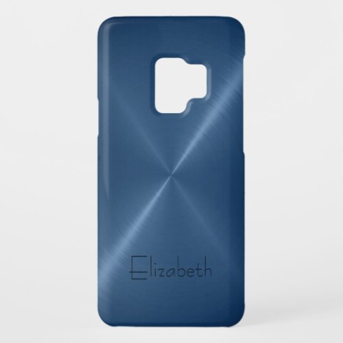 Dark Blue Stainless Steel Metal Look Case_Mate Samsung Galaxy S9 Case