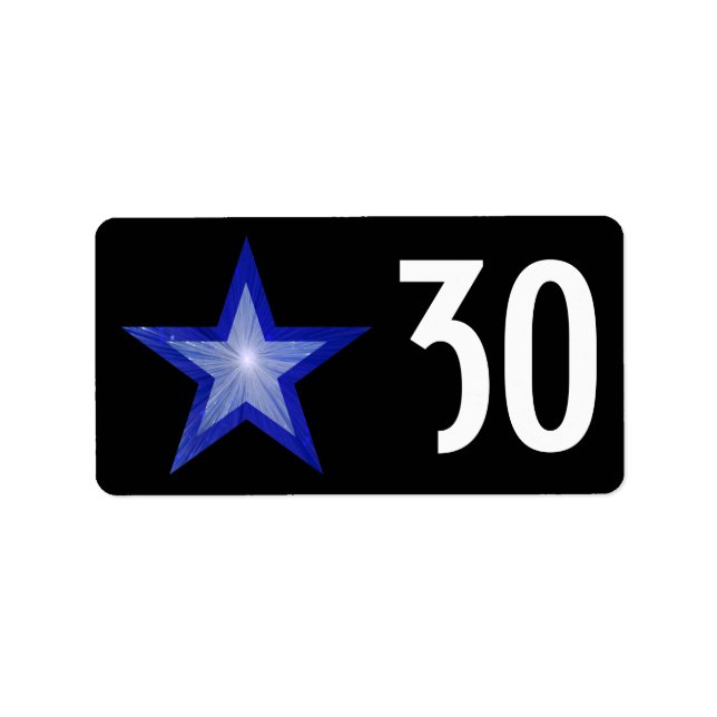 Dark Blue Star 'Age' label medium black (Front)