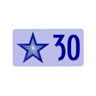 Dark Blue Star 'Age' label medium pale blue
