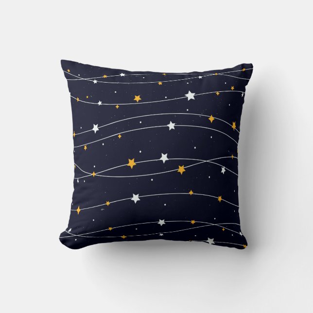 Dark Blue Star Background V2 Throw Pillow (Front)