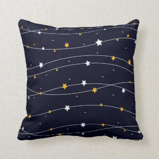 Dark Blue Star Background V2 Throw Pillow