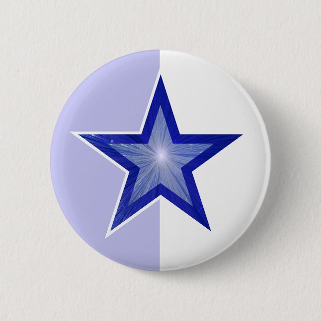 Dark Blue Star button pale blue white (Front)