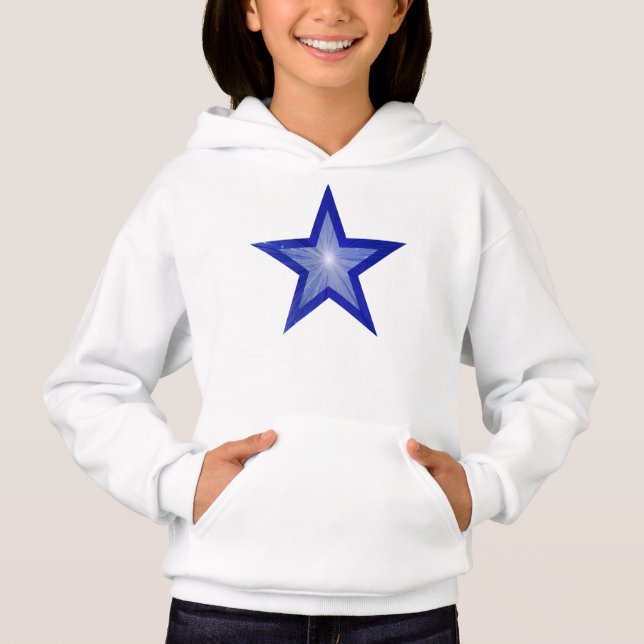 Dark Blue Star girl's hoodie (Front)