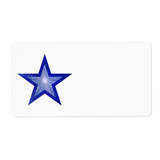 Dark Blue Star label large white plain (Front)