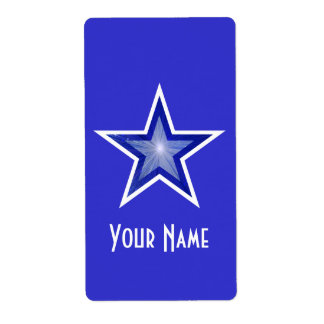 Dark Blue Star 'Name' label large blue