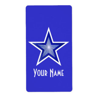 Dark Blue Star 'Name' label text large blue