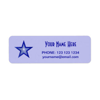 Dark Blue Star 'Name' text small pale blue Label