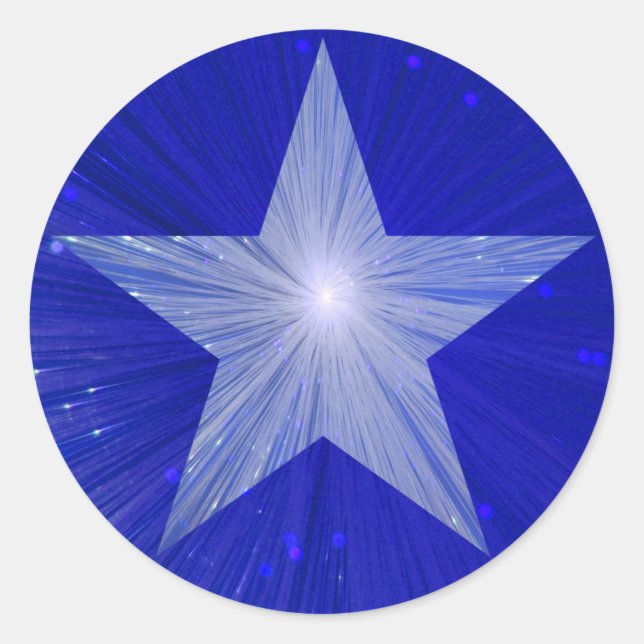 Dark Blue Star round sticker (Front)