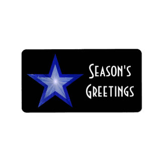 Dark Blue Star Season's Greetings medium black Label