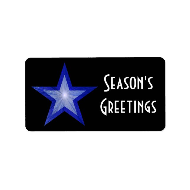 Dark Blue Star Season's Greetings medium black Label (Front)