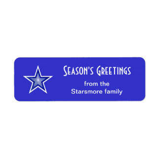 Dark Blue Star 'Season's Greetings' small blue Label