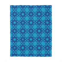 Dark Blue Star Square Moroccan Mosaic Retro Patter