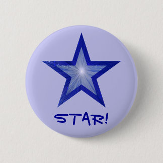 Dark Blue Star 'STAR!' button pale blue