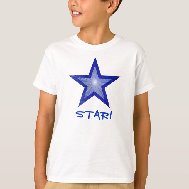 Dark Blue Star 'STAR!' kids t-shirt (Front)
