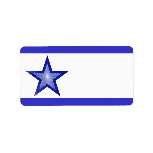Dark Blue Star stripe label medium white plain (Front)