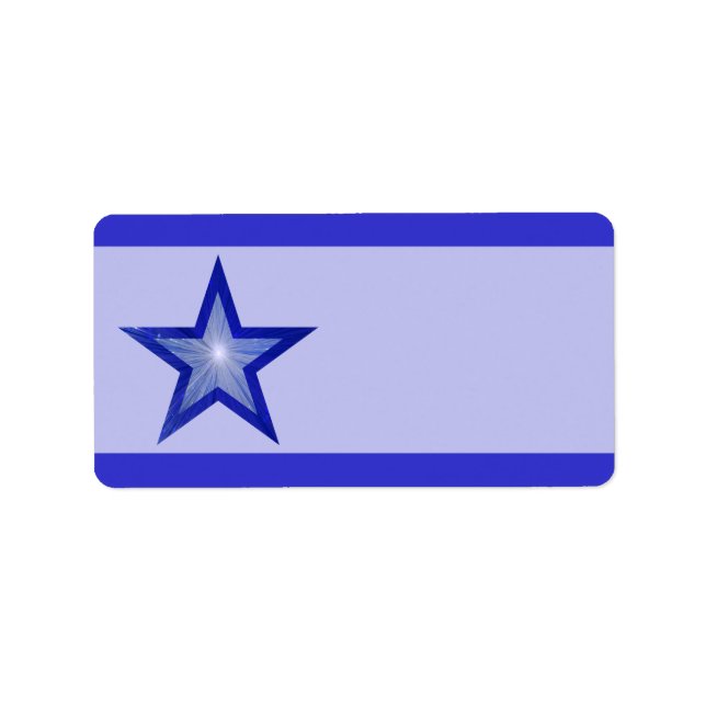Dark Blue Star stripe medium pale blue plain Label (Front)