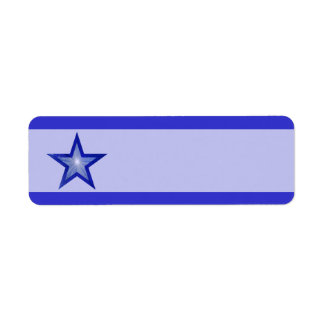 Dark Blue Star stripe small pale blue plain Label