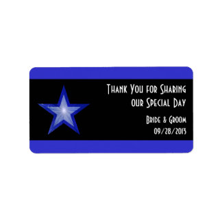 Dark Blue Star stripe Thank You wedding black Label