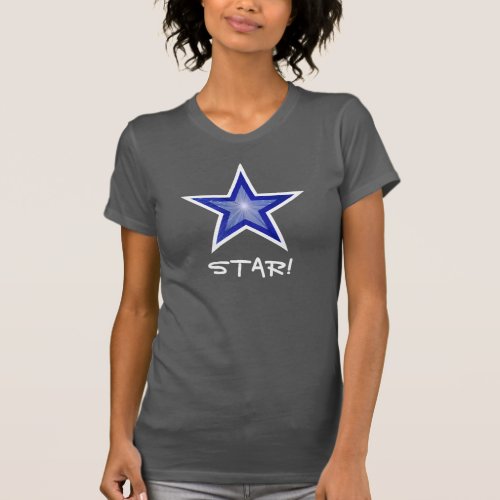 Dark Blue Star White STAR ladies t_shirt grey