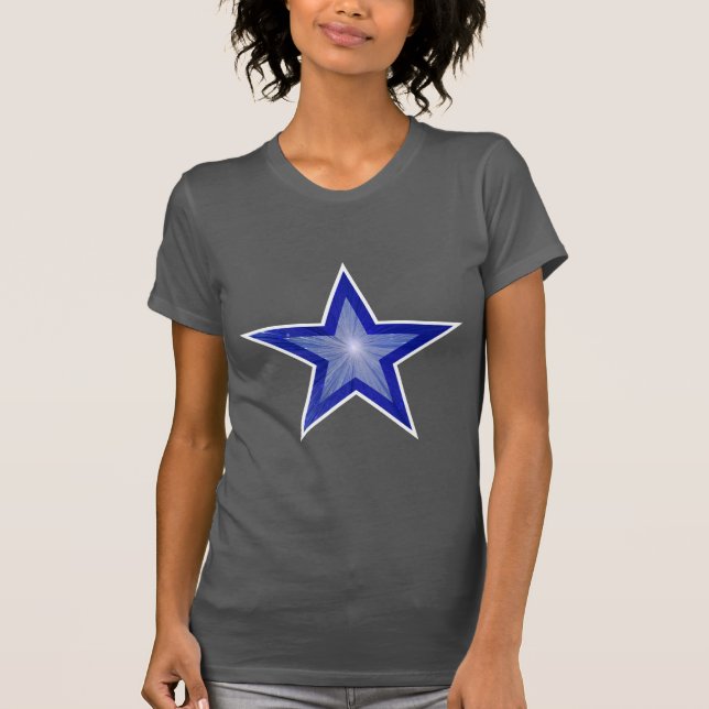 Dark Blue Star White women's t-shirt grey (Front)