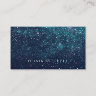 Dark Blue Stardust   Galaxy Inspired Business Card