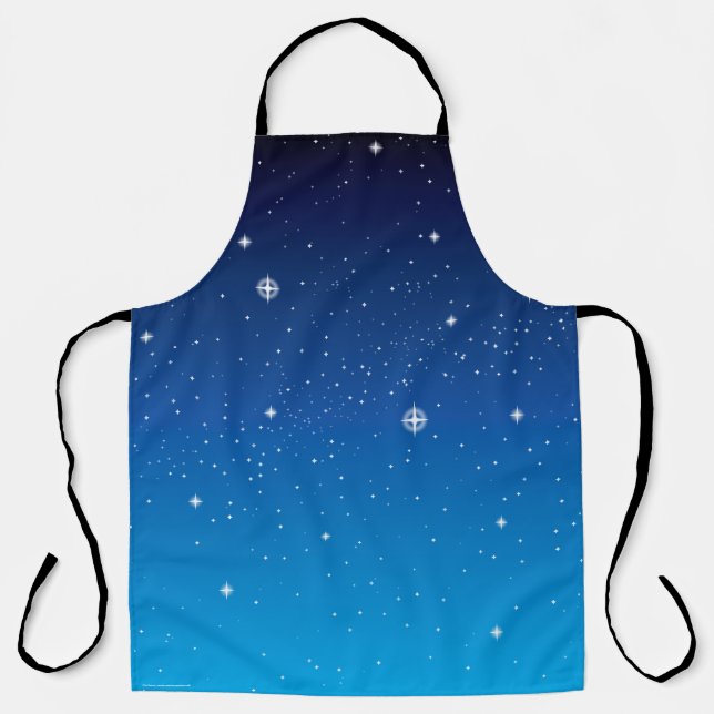Dark Blue Starry Night Ombre Apron (Front)