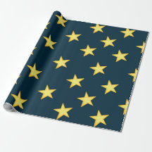 Dark Blue Starry Night Wrapping Paper