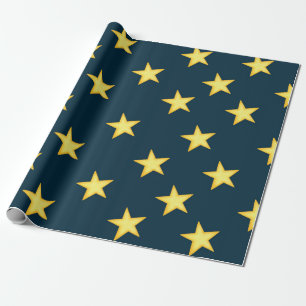 Dark Blue Starry Night Wrapping Paper