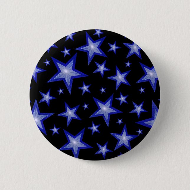Dark Blue Stars button black (Front)