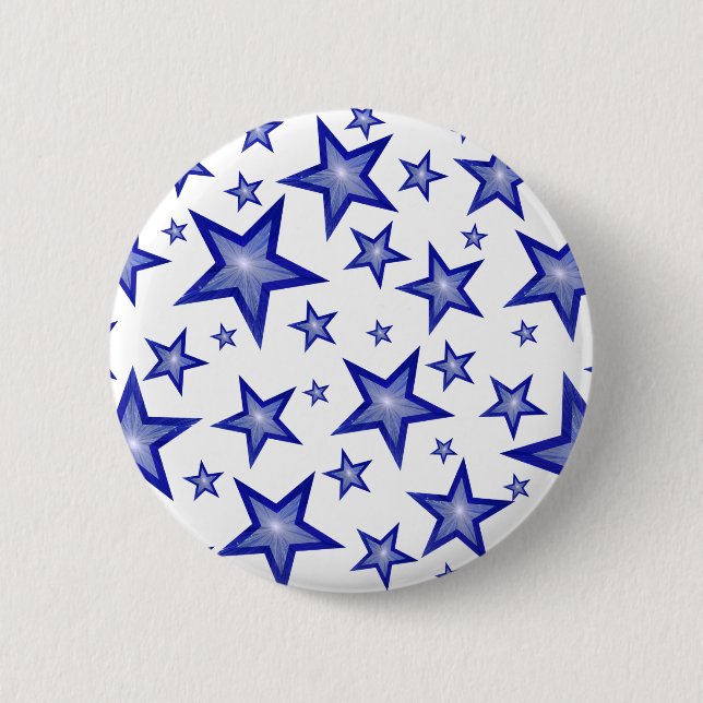 Dark Blue Stars button white (Front)