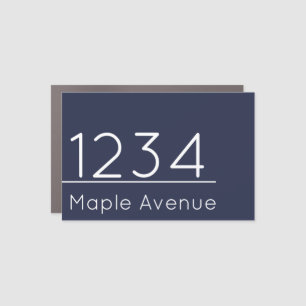 Dark Blue Street Address Mailbox Decal Magnet