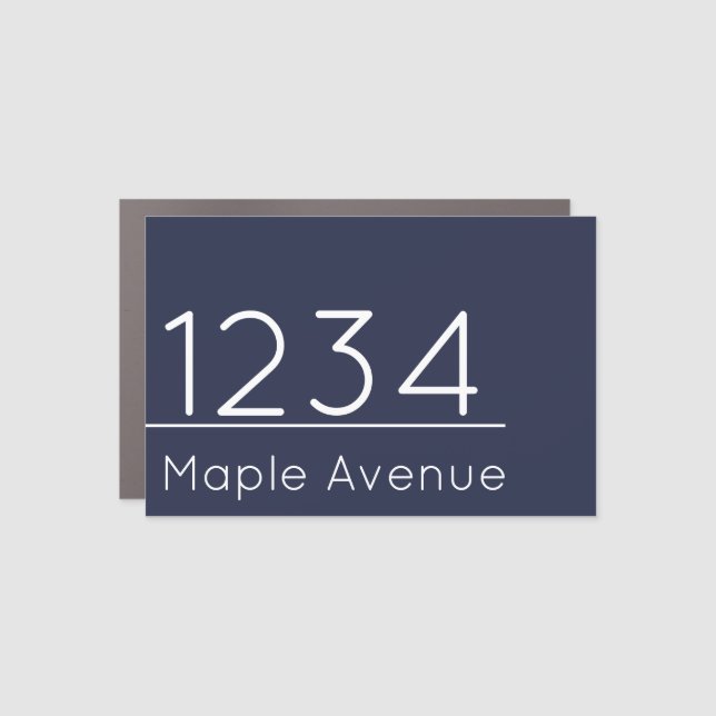 Dark Blue Street Address Mailbox Decal Magnet (Front)