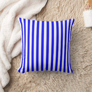 Dark Blue Stripes (Add 2nd Color) Throw Pillow