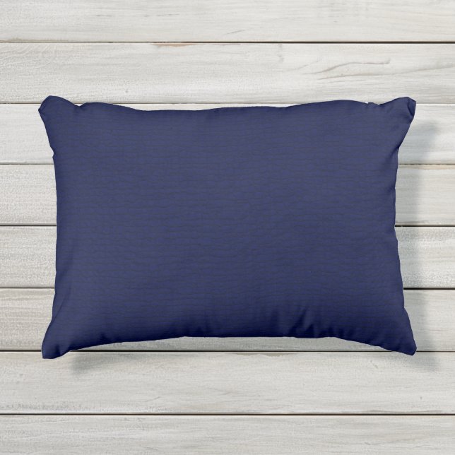 Dark Blue Textured Pattern Outdoor Patio Outdoor Pillow (Front)