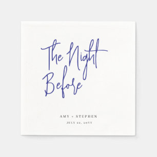 Dark Blue the Night Before Rehearsal Dinner Napkins