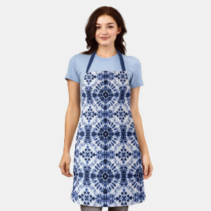 Dark Blue Tie Dye Pattern Apron