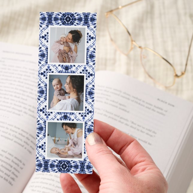 Dark Blue Tie Dye Pattern Bookmarks (Hand)