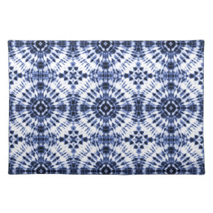 Dark Blue Tie Dye Pattern Cloth Placemat