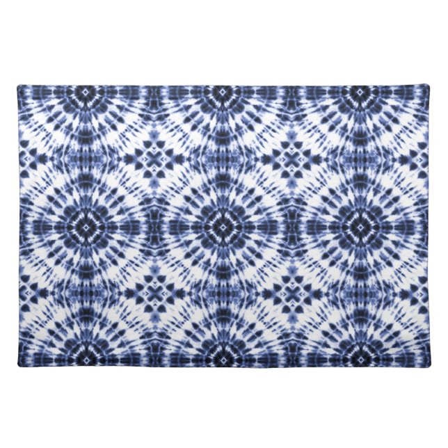 Dark Blue Tie Dye Pattern Cloth Placemat (Front)