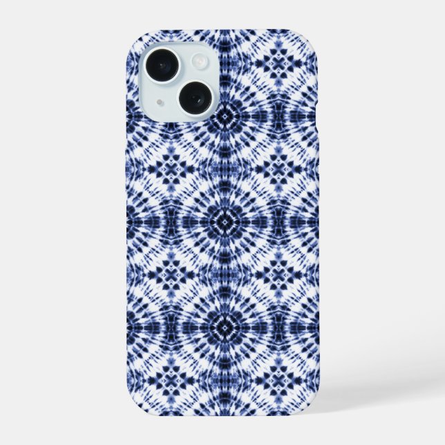 Dark Blue Tie Dye Pattern Iphone Case (Back)