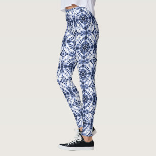 Dark Blue Tie Dye Pattern Leggings